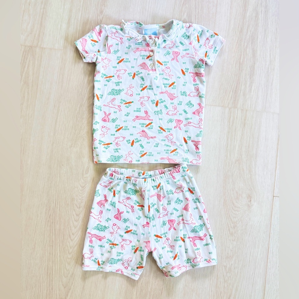 Bella Bliss Pink and Green Bunny Pajama Set